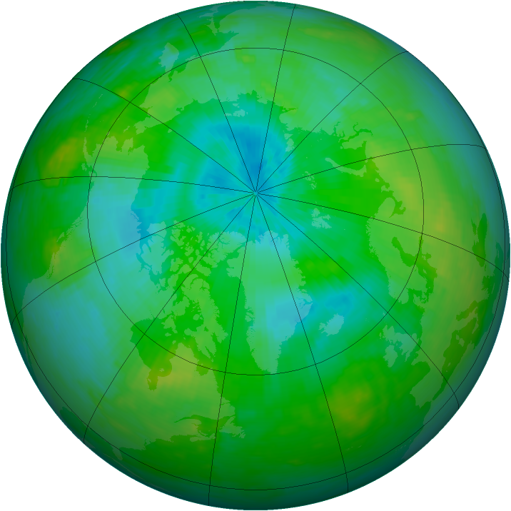 Arctic ozone map for 18 August 1984